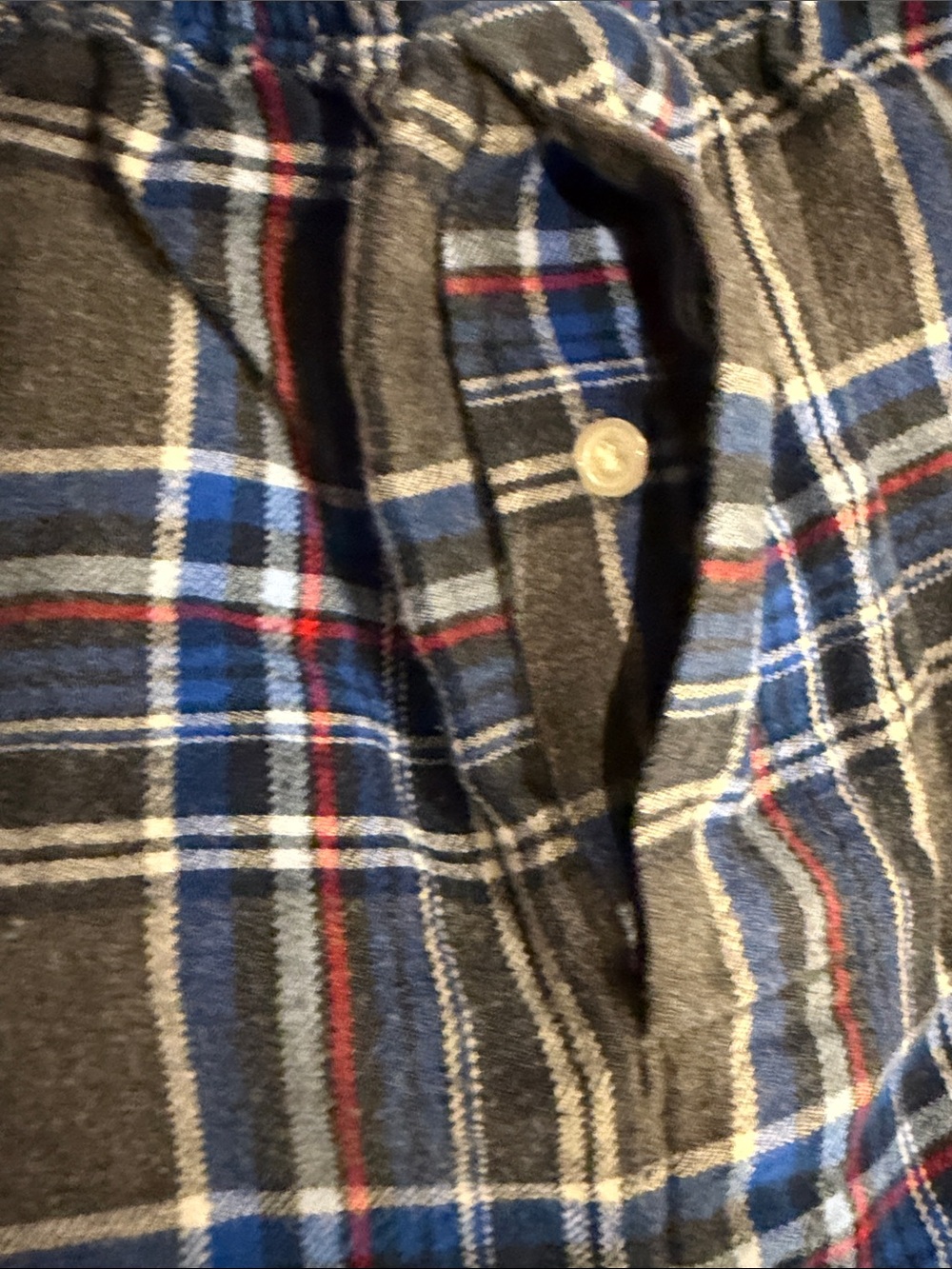 LANDS END MEN'S GRAY BLUE, RED & WHITE PLAID LOUNGE PANTS SIZE SMALL/TALL - Picture 3 of 8